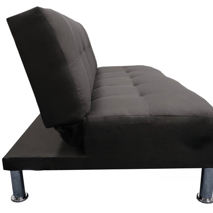 Sofá Cama Reclinable Vegas Lino Negro Futon 3 Posiciones, El Bazar Store