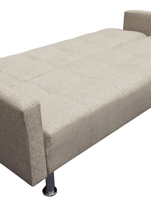 Sofa Cama Paris Lino Beige, Brazos plegables, El Bazar Store, Futon 3 posiciones