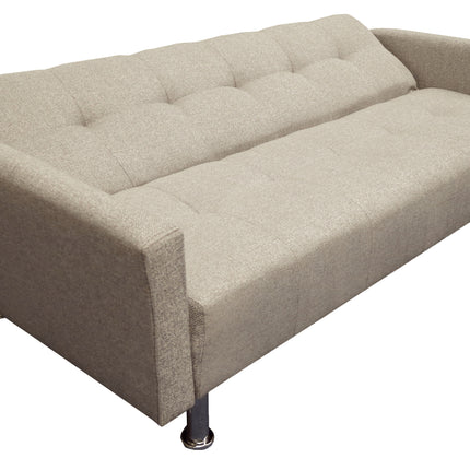 Sofa Cama Paris Lino Beige, Brazos plegables, El Bazar Store, Futon 3 posiciones