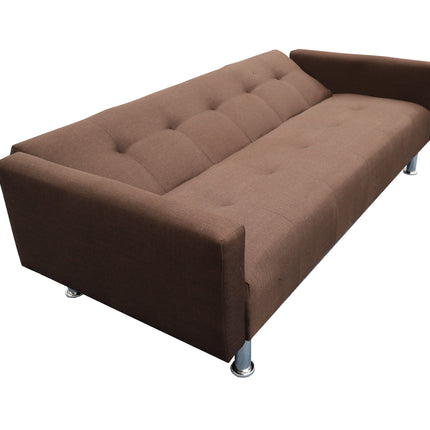 Sofa Cama Paris Lino Chocolate, Brazos plegables, El Bazar Store, Futon 3 posiciones