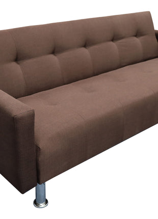 Sofa Cama Paris Lino Chocolate, Brazos plegables, El Bazar Store, Futon 3 posiciones