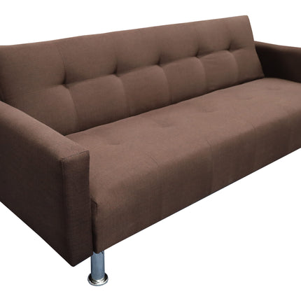 Sofa Cama Paris Lino Chocolate, Brazos plegables, El Bazar Store, Futon 3 posiciones