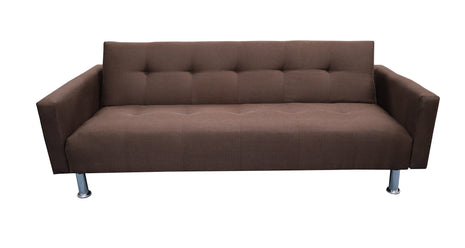Sofa Cama Paris Lino Chocolate, Brazos plegables, El Bazar Store, Futon 3 posiciones