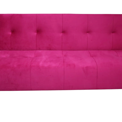 Sofá Cama Reclinable Vegas terciopelo Rosa, Futon 3 Posiciones, El Bazar Store