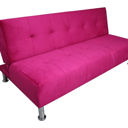 Sofa Cama Paris terciopelo Rosa, Brazos plegables, El Bazar Store, Futon 3 posiciones