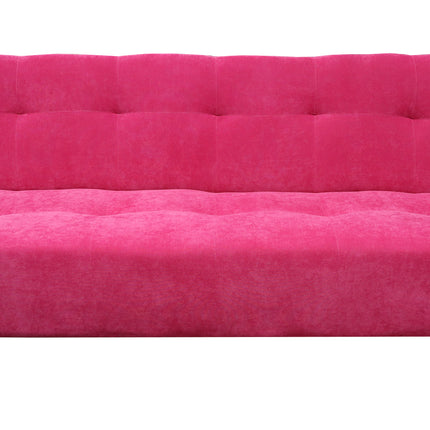 Sofa Cama Paris terciopelo Rosa, Brazos plegables, El Bazar Store, Futon 3 posiciones
