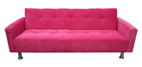 Sofa Cama Paris terciopelo Rosa, Brazos plegables, El Bazar Store, Futon 3 posiciones