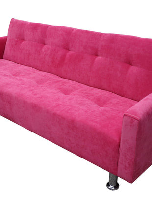 Sofa Cama Paris terciopelo Rosa, Brazos plegables, El Bazar Store, Futon 3 posiciones