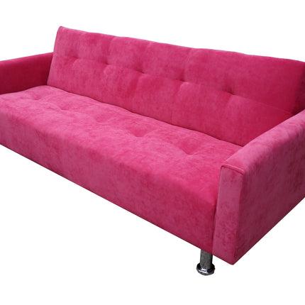 Sofa Cama Paris terciopelo Rosa, Brazos plegables, El Bazar Store, Futon 3 posiciones