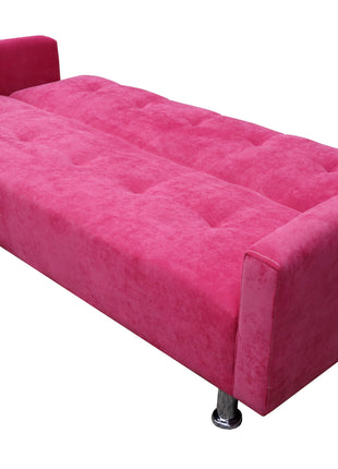 Sofa Cama Paris terciopelo Rosa, Brazos plegables, El Bazar Store, Futon 3 posiciones