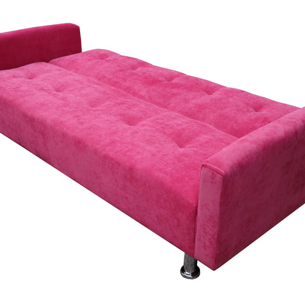 Sofa Cama Paris terciopelo Rosa, Brazos plegables, El Bazar Store, Futon 3 posiciones