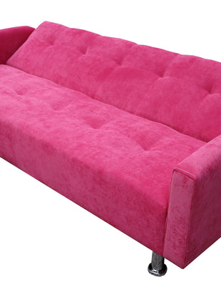 Sofa Cama Paris terciopelo Rosa, Brazos plegables, El Bazar Store, Futon 3 posiciones