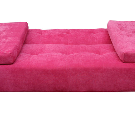 Sofa Cama Paris terciopelo Rosa, Brazos plegables, El Bazar Store, Futon 3 posiciones