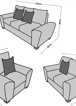 Sala Modular 3-2-1 El Bazar Store Islandia Sofá Love seat y sillón
