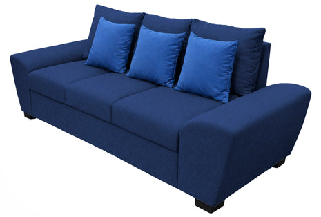 Sofá El Bazar Store Islandia Lino Azul Marino 3 plazas, Modular, Moderno, Sala
