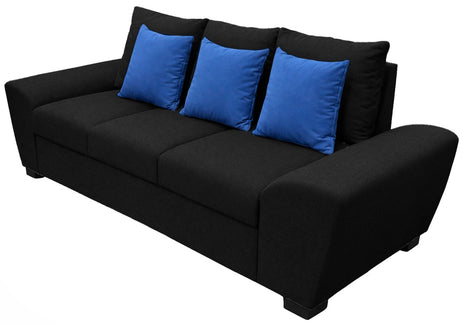 Sofá El Bazar Store Islandia Lino Negro 3 plazas, Modular, Moderno, Sala
