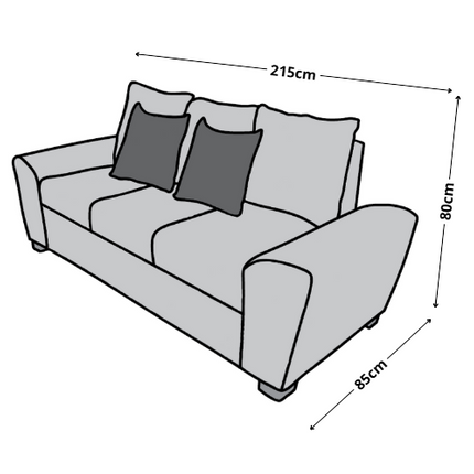 Sala Modular 3-2-1 El Bazar Store Islandia Gris Oxford, Sofa, Love seat y sillon