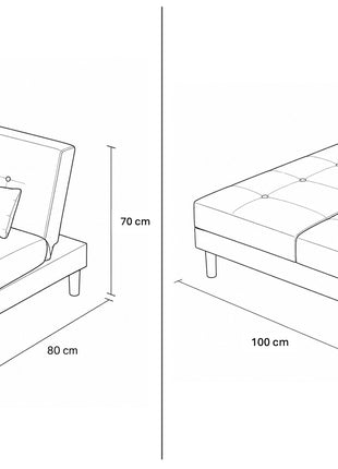Sofá Cama Reclinable El Bazar Store Hawai Lino Futón Respaldo Abatible Moderno