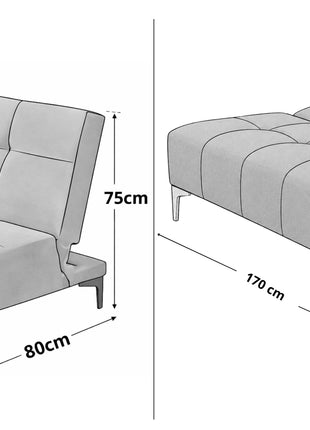 Sofá Cama Reclinable Vegas terciopelo Rosa, Futon 3 Posiciones, El Bazar Store