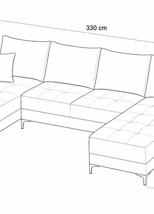 Sala Esquinera Modular en U El Bazar Store Adonia 180x3300x180 cm 3 Piezas