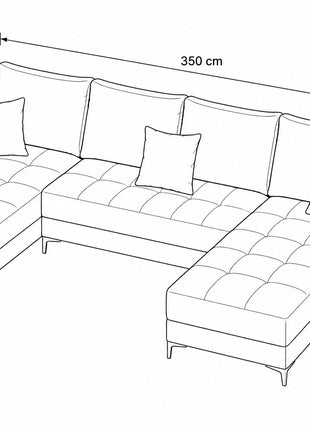 Sala Esquinera Modular en U El Bazar Store Lucerna 180x350x180 cm 3 Piezas