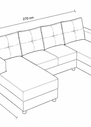 Sala Esquinera Modular en U El Bazar Store Luxor 160x270x160 cm 3 Piezas