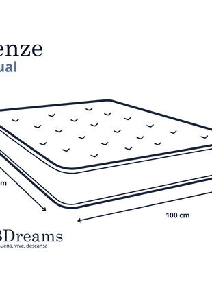 Colchón EBDreams Zenze Firme Blanco 5 tecnologías Memory Foam Fresh Gel Hecho en México