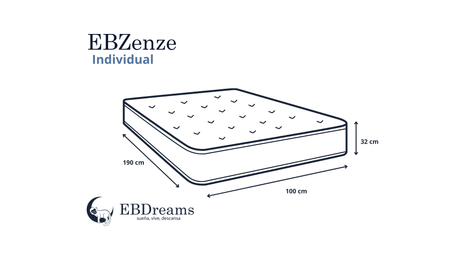 Colchón EBDreams Zenze Firme Blanco 5 tecnologías Memory Foam Fresh Gel Hecho en México