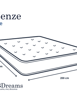 Colchón EBDreams Zenze Firme Blanco 5 tecnologías Memory Foam Fresh Gel Hecho en México