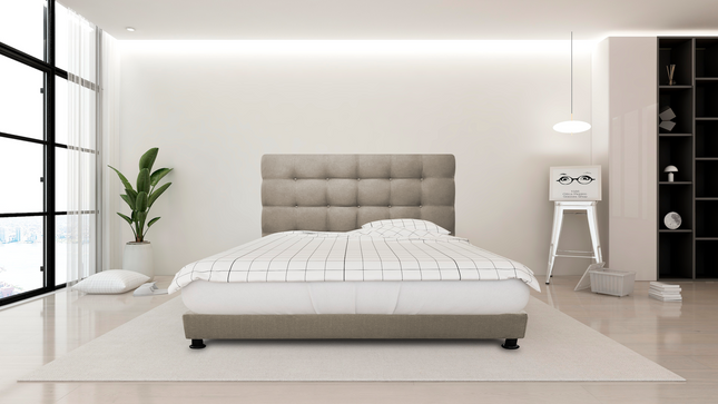 Cabecera El Bazar Store Linq Matrimonial Beige, Ajuste de altura