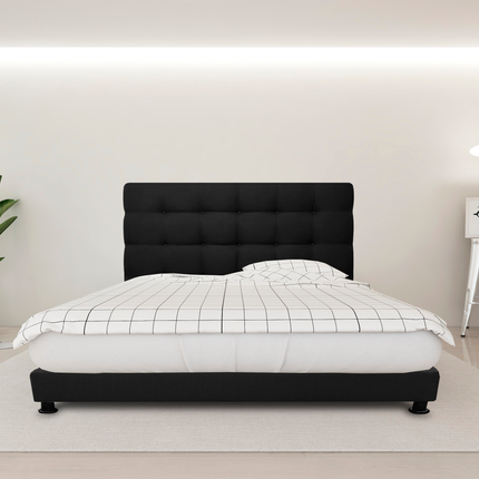 Cabecera El Bazar Store Linq King Size Negro, Ajuste de altura