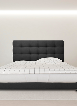 Cabecera El Bazar Store Linq King Size Gris Oxford Abotonada Ajuste de altura