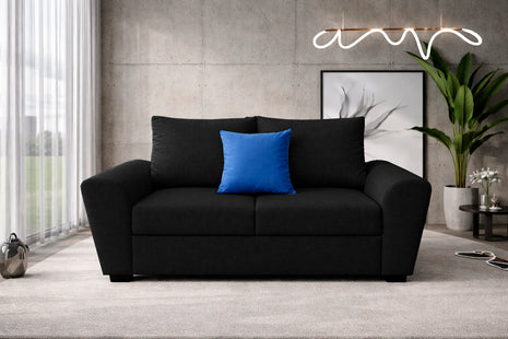 Love seat El Bazar Store Islandia Lino negro 2 plazas, Modular, Moderno, Sala, sofá