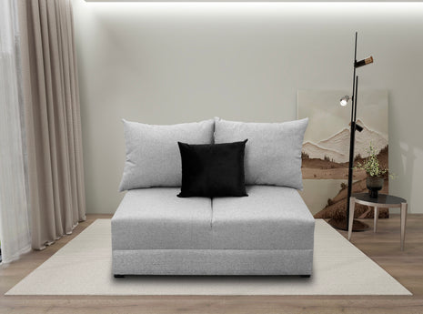 Love Seat El Bazar Store Orlando Gris plata Tela Lino nacional Sillon 2 plazas Modular