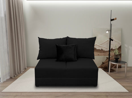 Love Seat El Bazar Store Orlando Negro Tela Lino nacional Sillon 2 plazas Modular