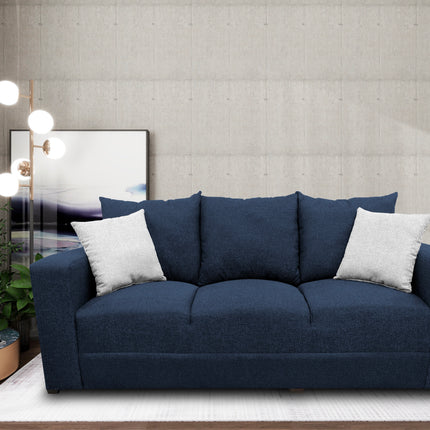 Sofa El Bazar Store Miami Lino azul marino 3 Plazas, Modular, Moderno, Sala