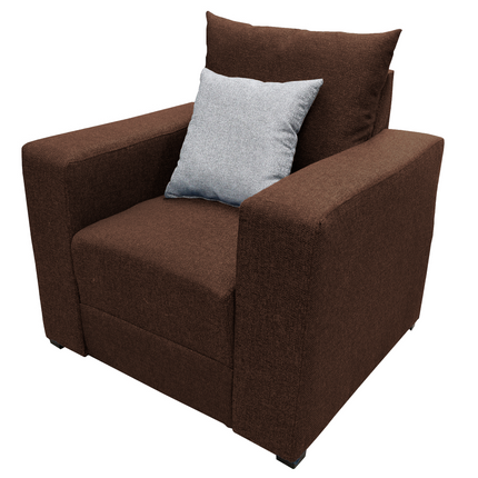Sillon El Bazar Store Miami Lino Chocolate 1 plaza, Modular, Moderno, Sala