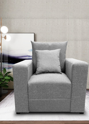 Sillon El Bazar Store Miami Lino Gris Plata 1 Plaza, Modular, Moderno, Sala