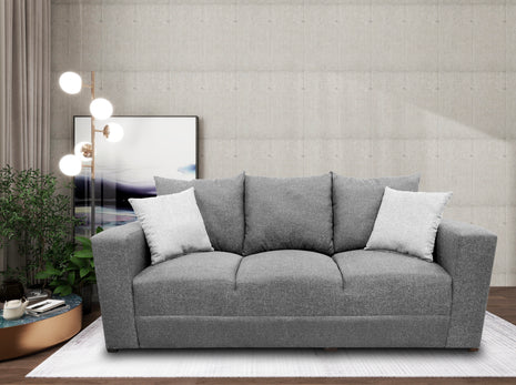 Sofa El Bazar Store Miami Lino Gris Plata 3 Plazas, Modular, Moderno, Sala