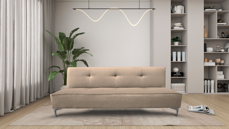 Sofa Cama Reclinable El Bazar Store Milo Beige , Futon 3 posiciones, Sala