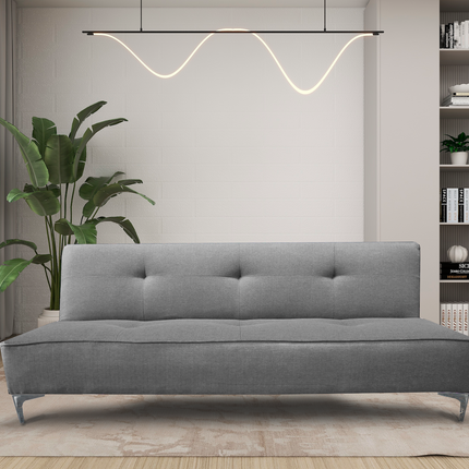 Sofa Cama Reclinable El Bazar Store Milo Gris Plata , Futon 3 posiciones, Sala