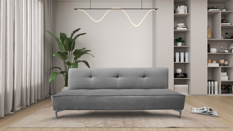 Sofa Cama Reclinable El Bazar Store Milo Gris Plata , Futon 3 posiciones, Sala