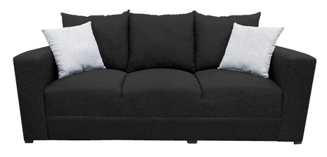 Sofa El Bazar Store Miami Lino Negro 3 Plazas, Modular, Moderno, Sala