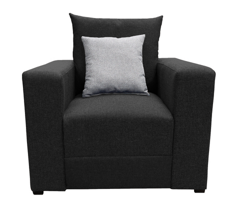 Sillon El Bazar Store Miami Lino Negro 1 Plaza, Modular, Moderno, Sala