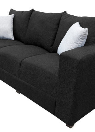 Sofa El Bazar Store Miami Lino Negro 3 Plazas, Modular, Moderno, Sala