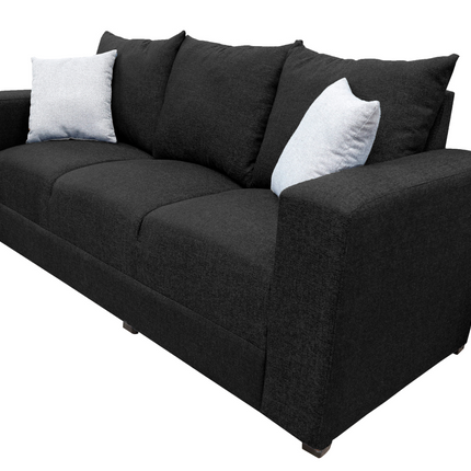 Sofa El Bazar Store Miami Lino Negro 3 Plazas, Modular, Moderno, Sala