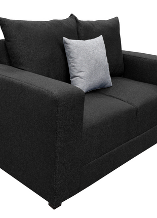 Love seat El Bazar Store Miami Lino negro 2 plazas, Modular, Moderno, Sala