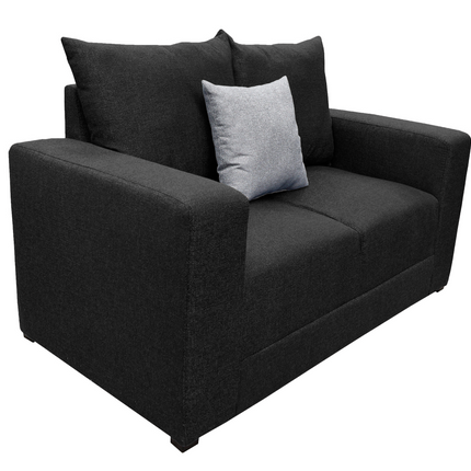 Love seat El Bazar Store Miami Lino negro 2 plazas, Modular, Moderno, Sala