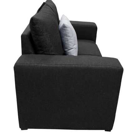 Love seat El Bazar Store Miami Lino negro 2 plazas, Modular, Moderno, Sala