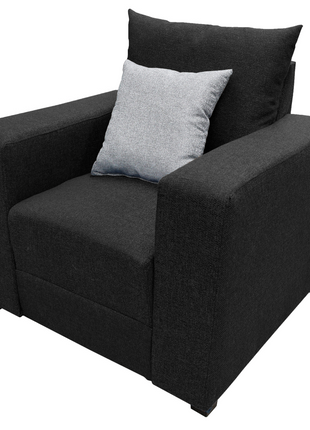 Sillon El Bazar Store Miami Lino Negro 1 Plaza, Modular, Moderno, Sala